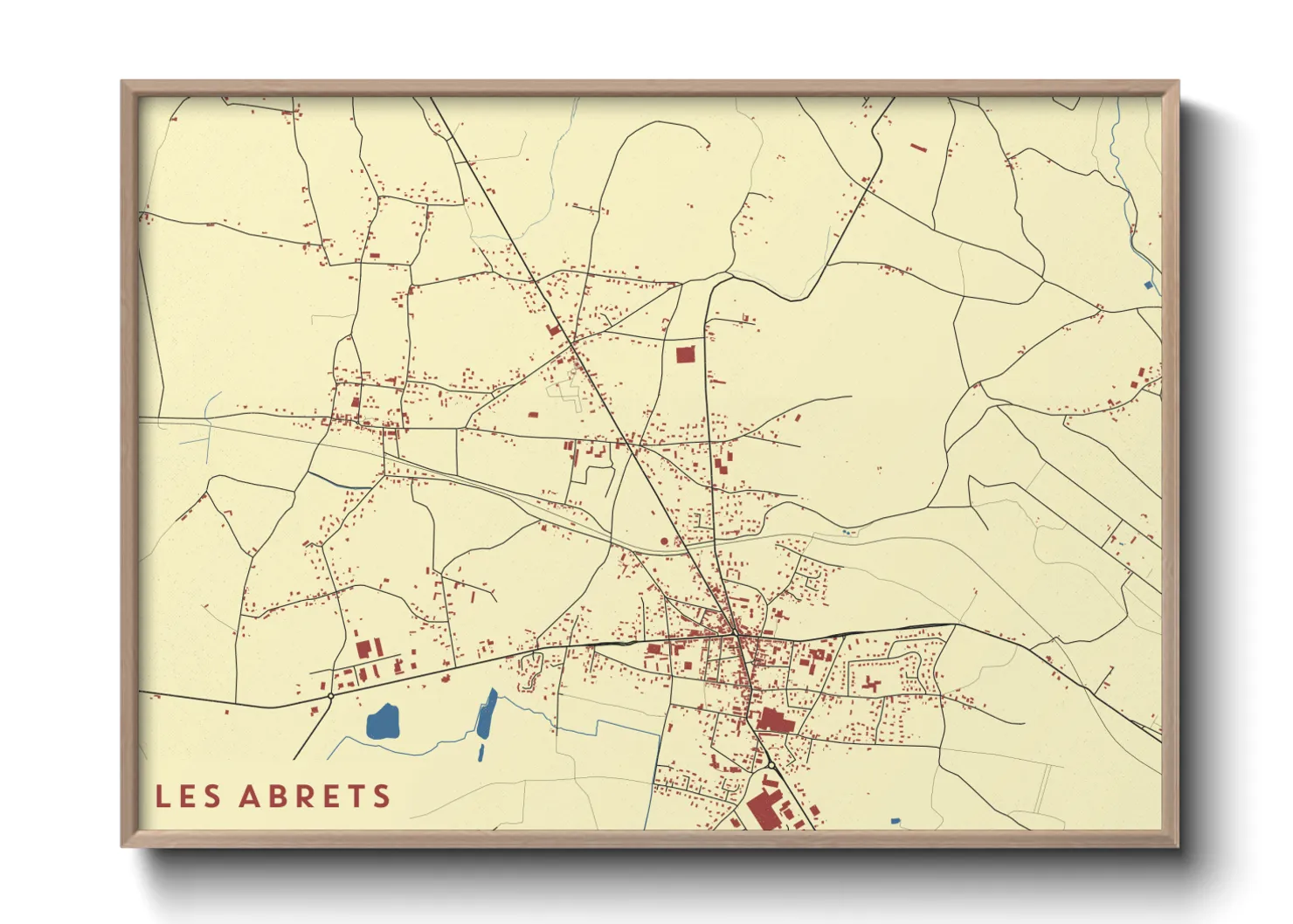 Une affiche de carte sur Les Abrets