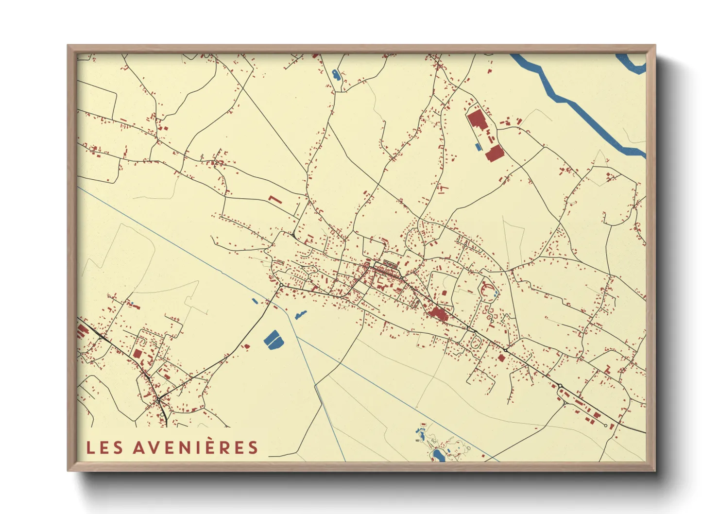 Une affiche de carte sur Les Avenières