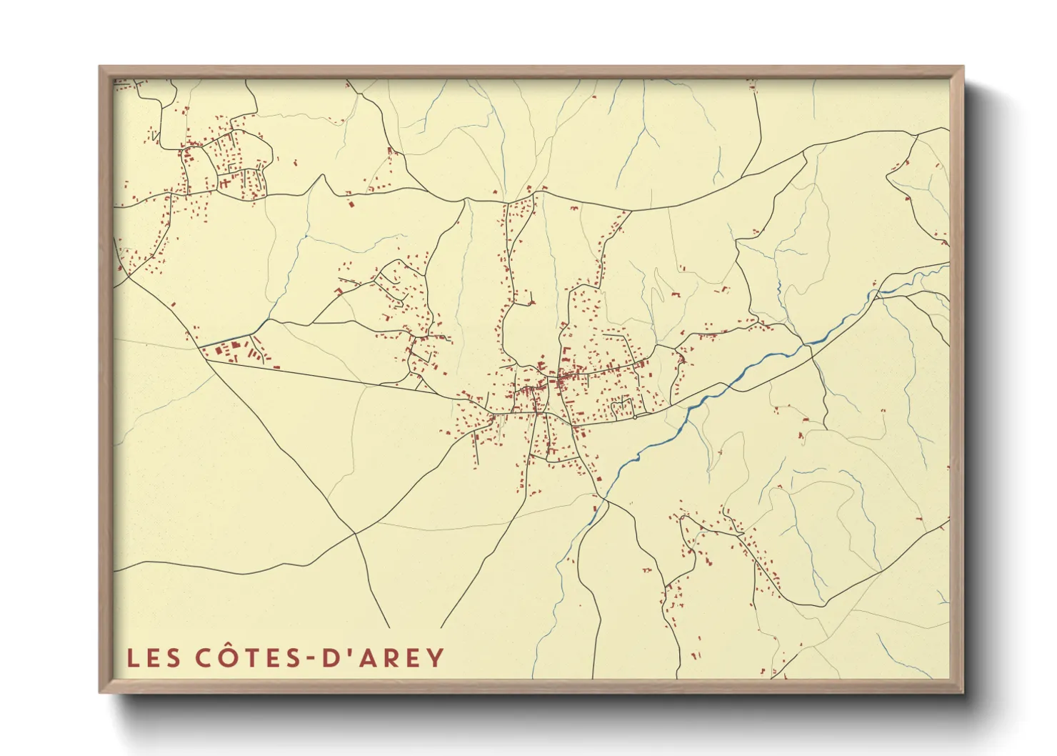 Une affiche de carte sur Les Côtes-d'Arey