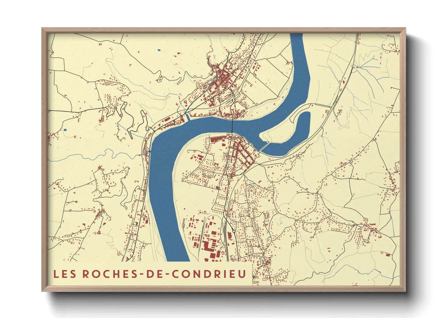 Une affiche de carte sur Les Roches-de-Condrieu