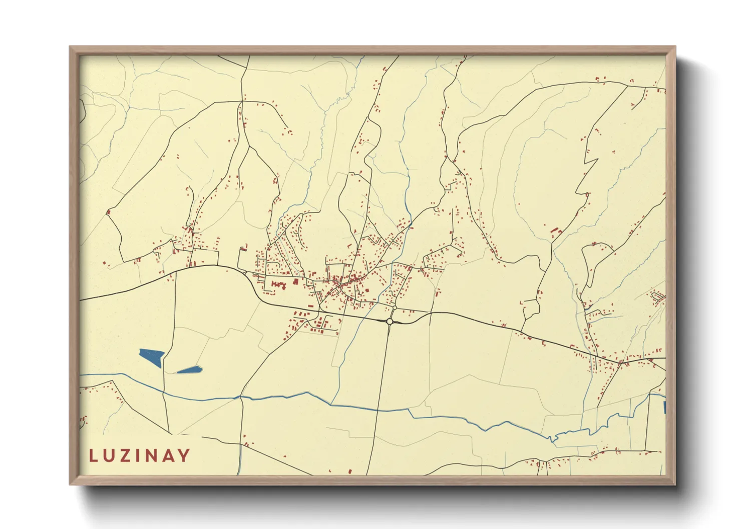 Une affiche de carte sur Luzinay