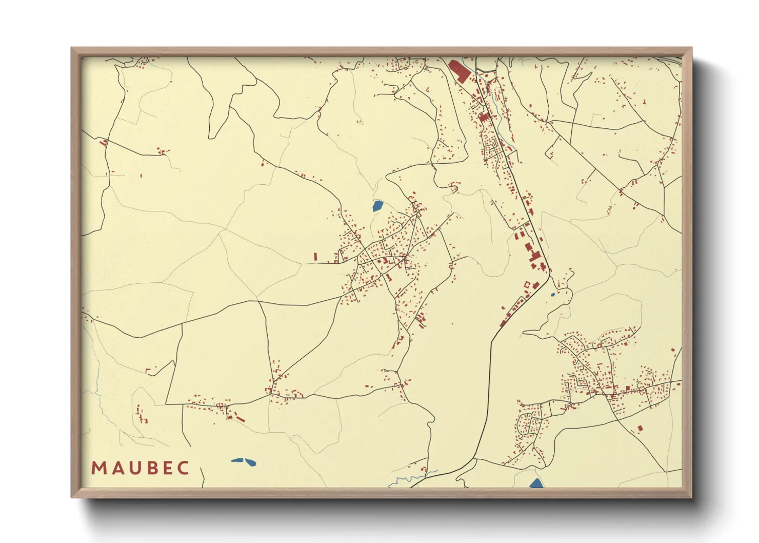 Une affiche de carte sur Maubec