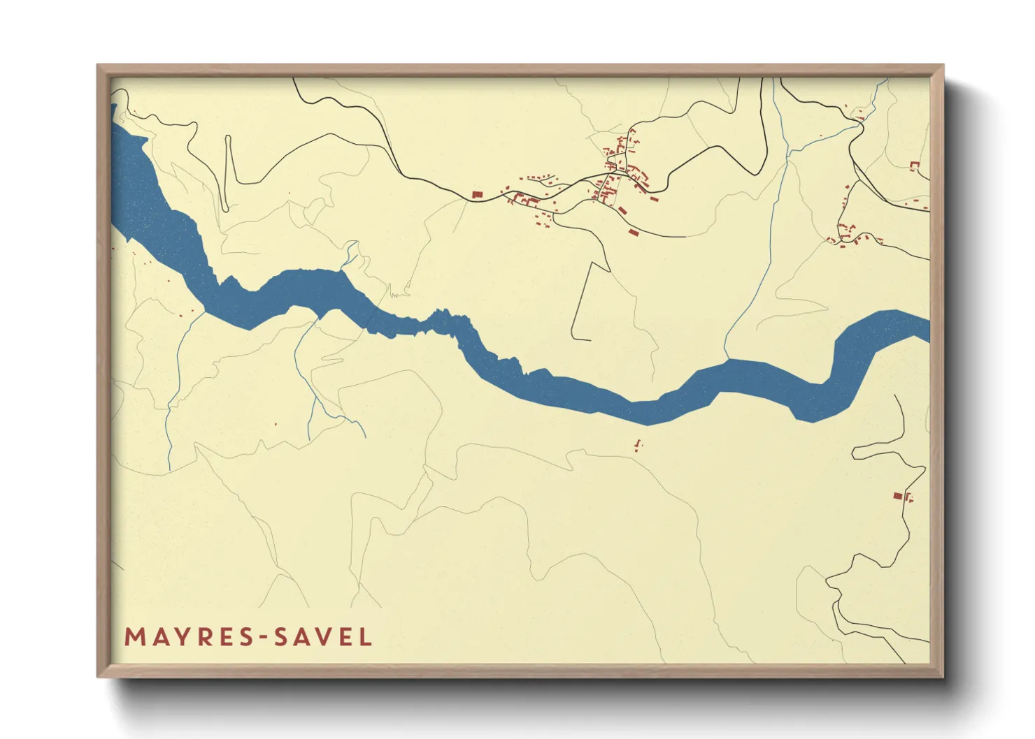 Une affiche de carte sur Mayres-Savel