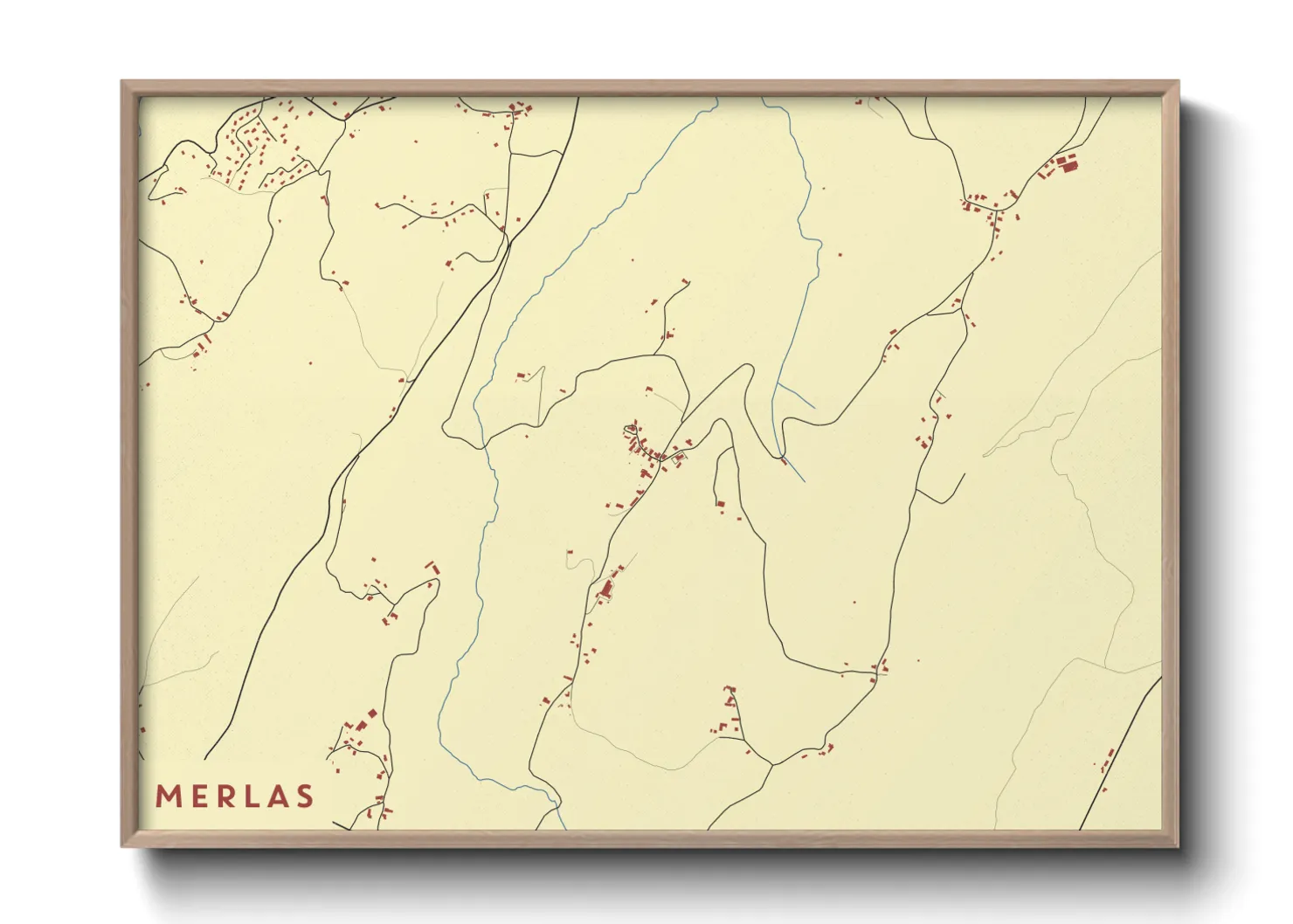 Une affiche de carte sur Merlas