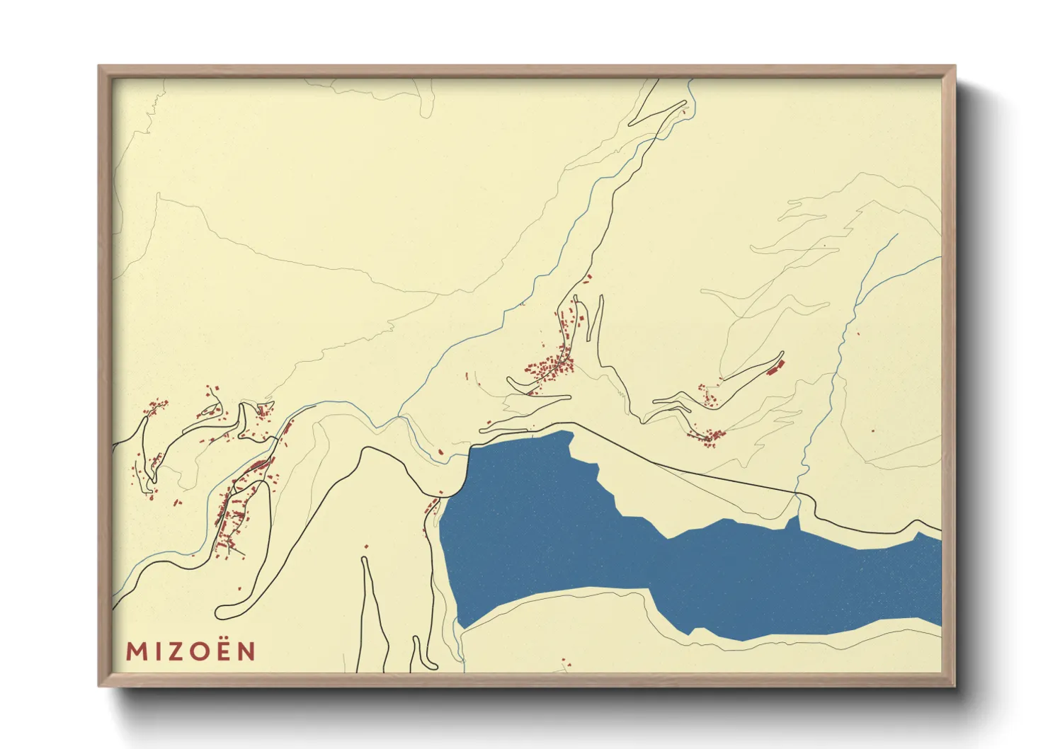 Une affiche de carte sur Mizoën