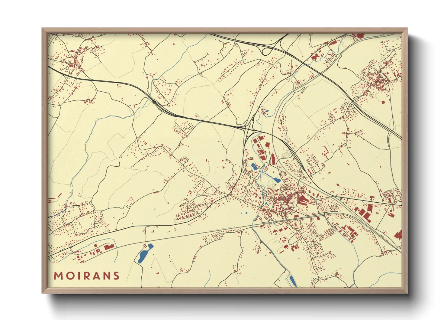 Une affiche de carte sur Moirans