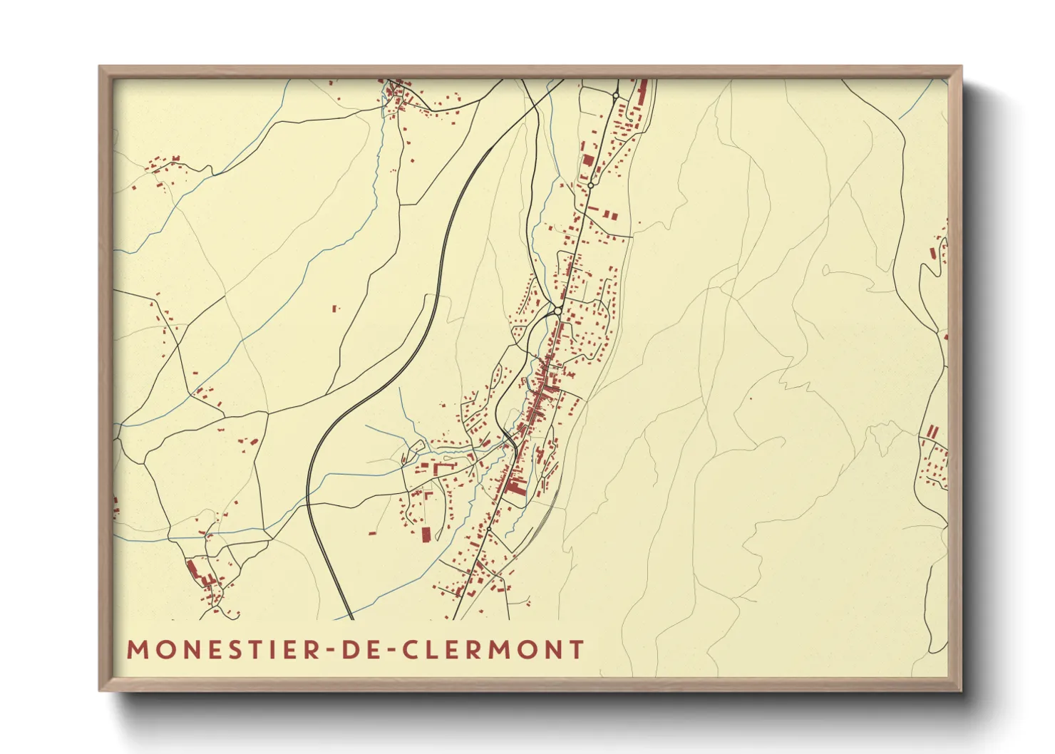 Une affiche de carte sur Monestier-de-Clermont