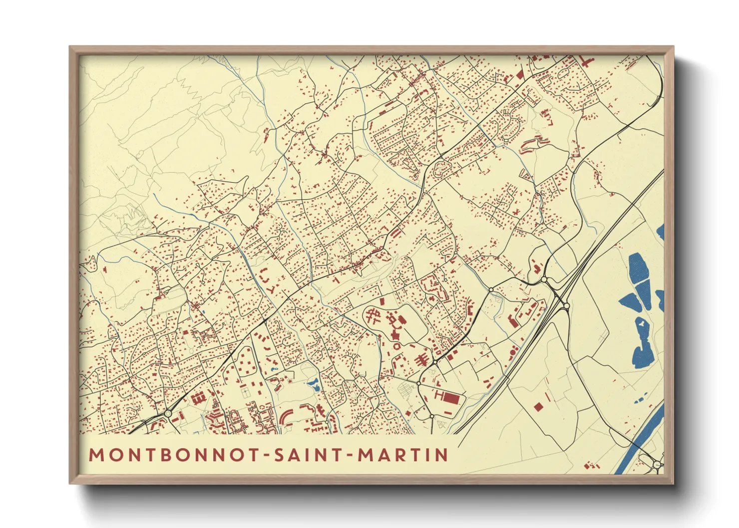 Une affiche de carte sur Montbonnot-Saint-Martin