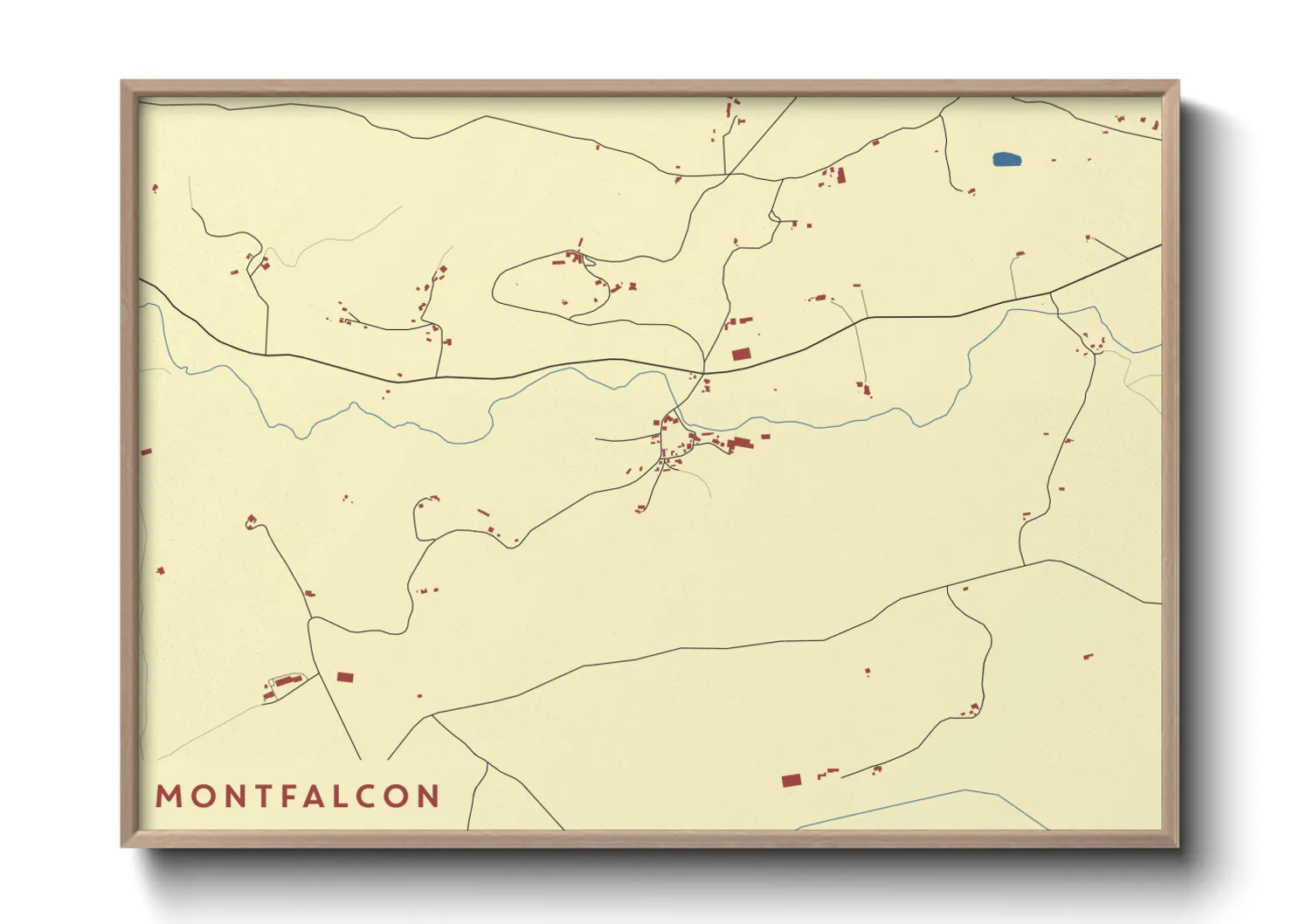 Une affiche de carte sur Montfalcon