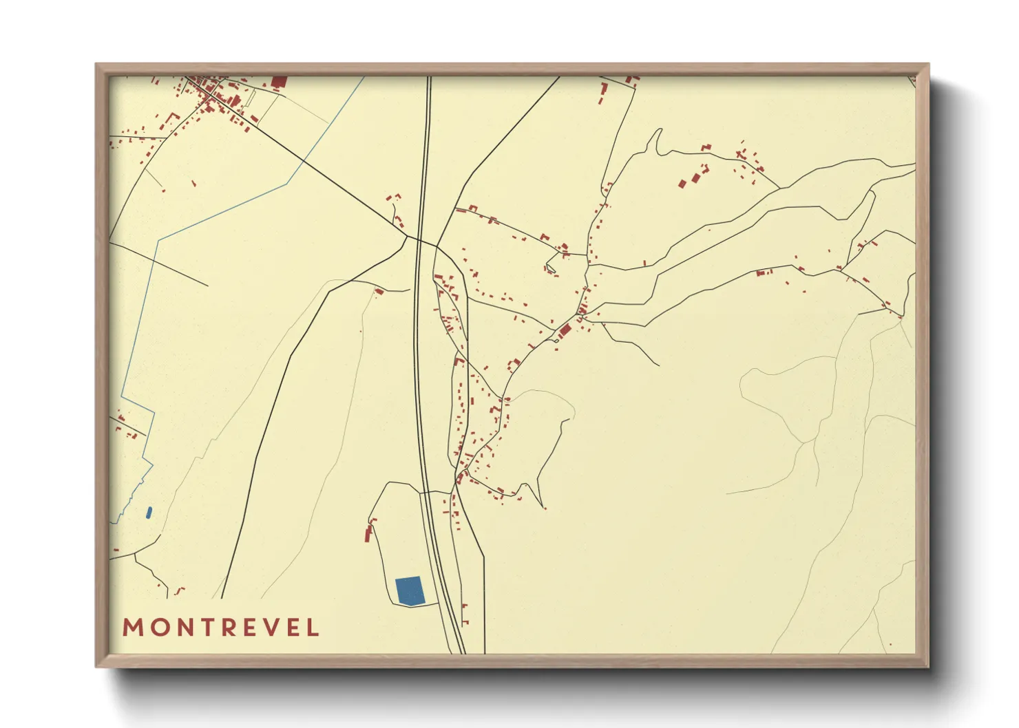 Une affiche de carte sur Montrevel