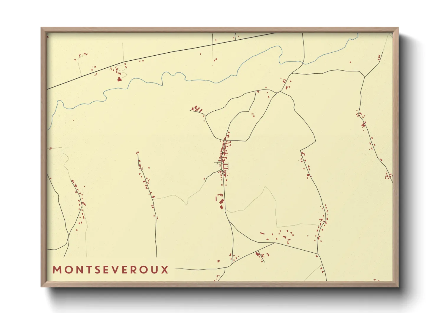 Une affiche de carte sur Montseveroux