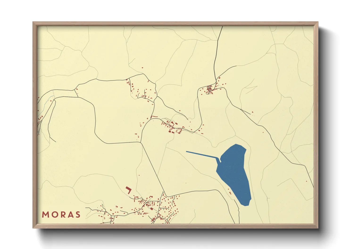 Une affiche de carte sur Moras