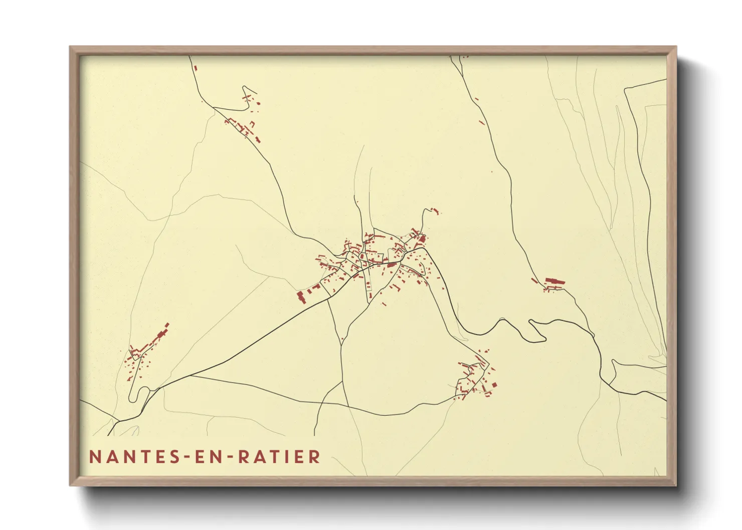 Une affiche de carte sur Nantes-en-Ratier