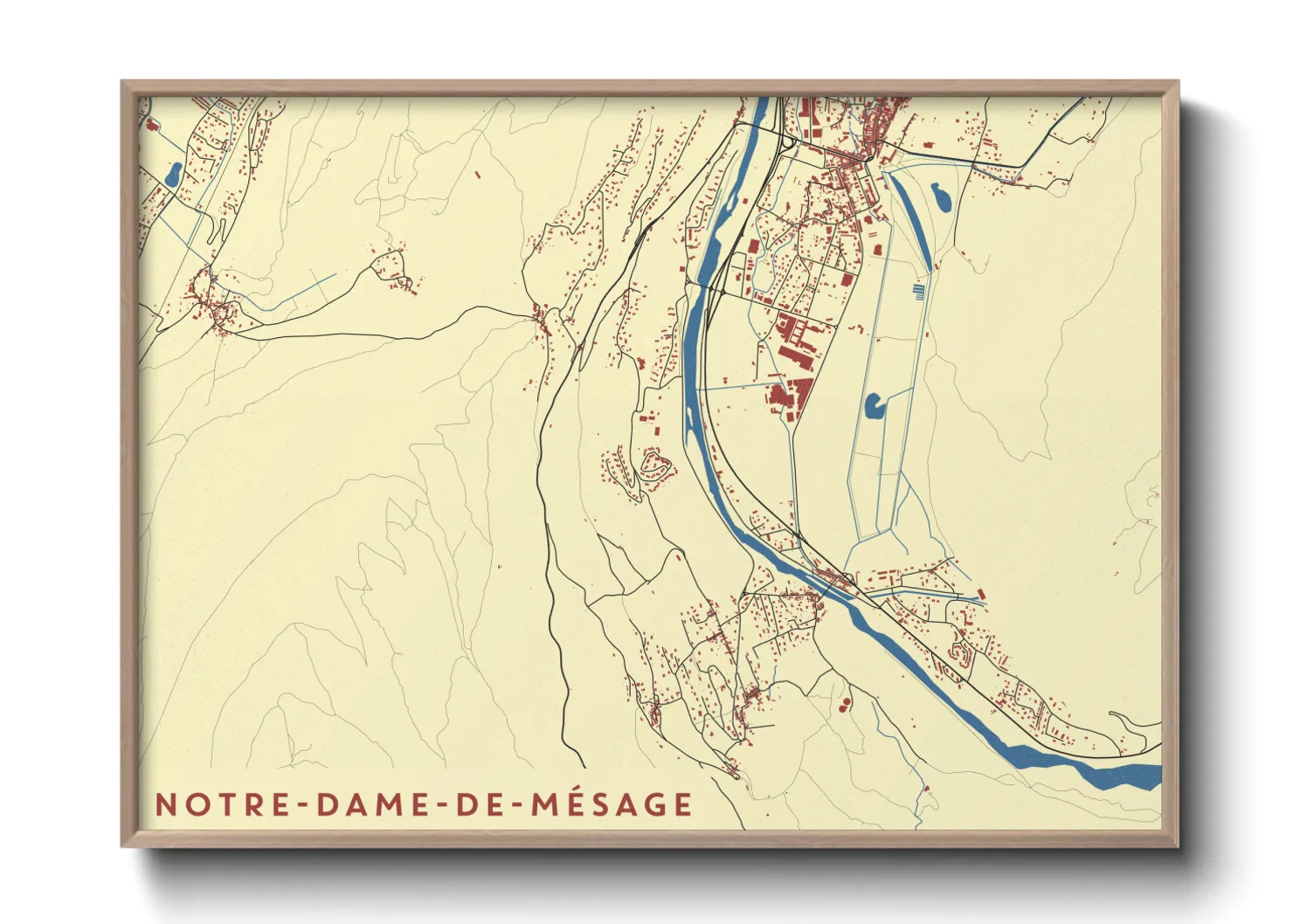 Une affiche de carte sur Notre-Dame-de-Mésage