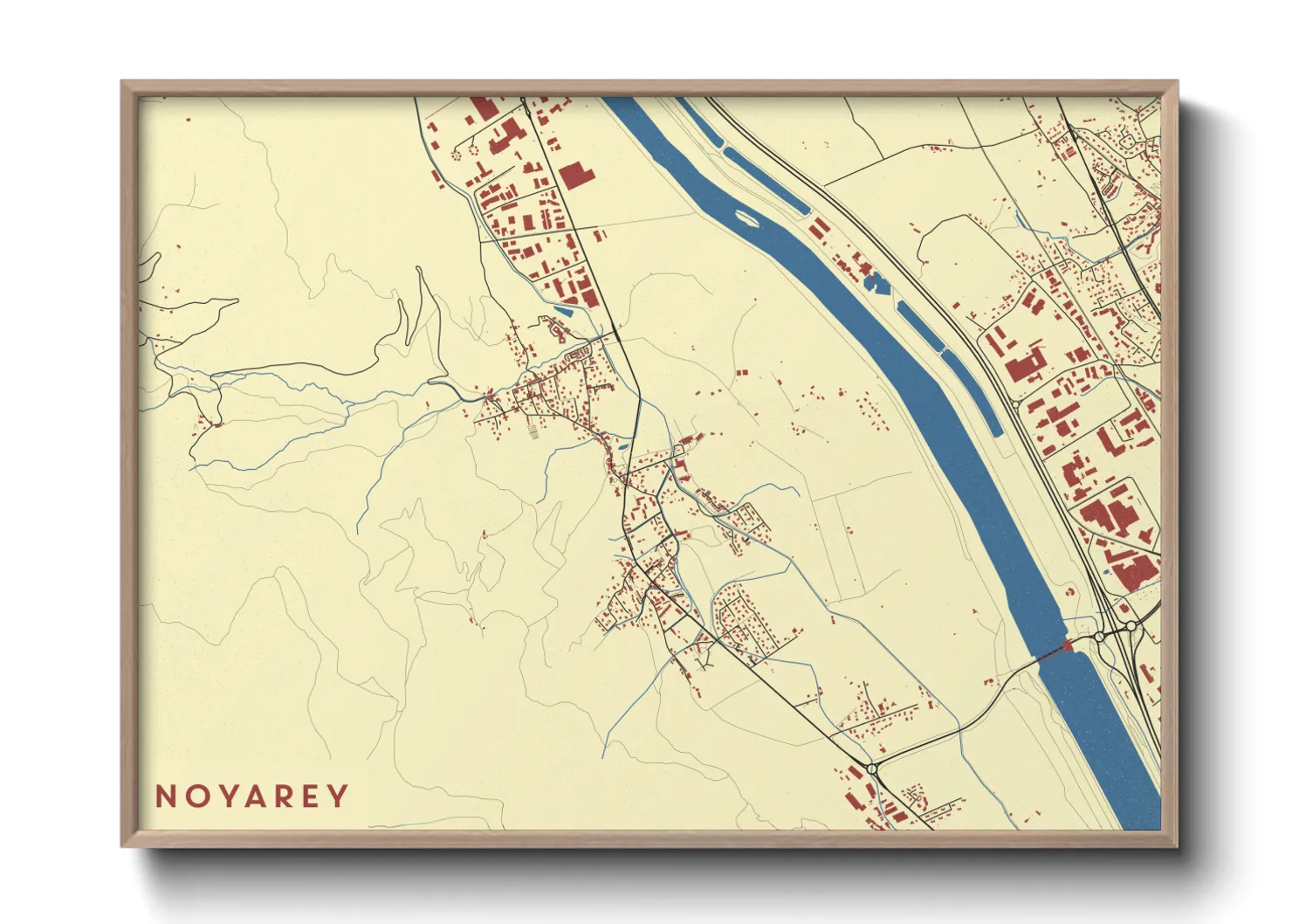 Une affiche de carte sur Noyarey