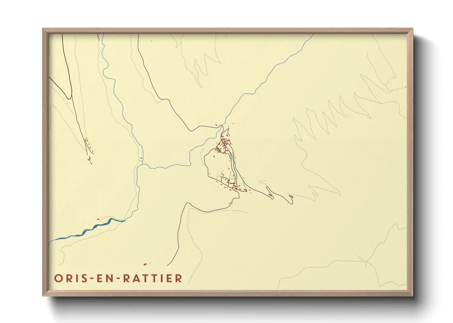 Une affiche de carte sur Oris-en-Rattier