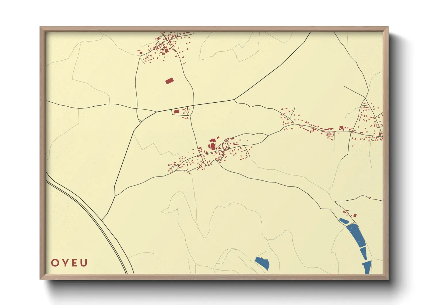 Une affiche de carte sur Oyeu