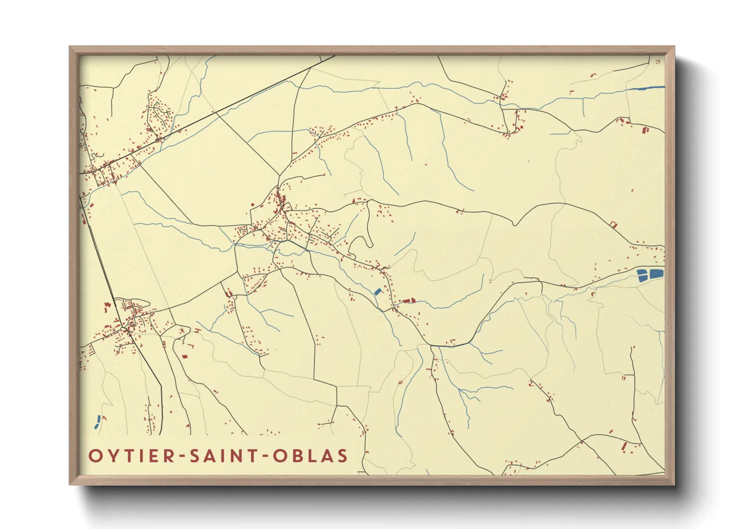 Une affiche de carte sur Oytier-Saint-Oblas