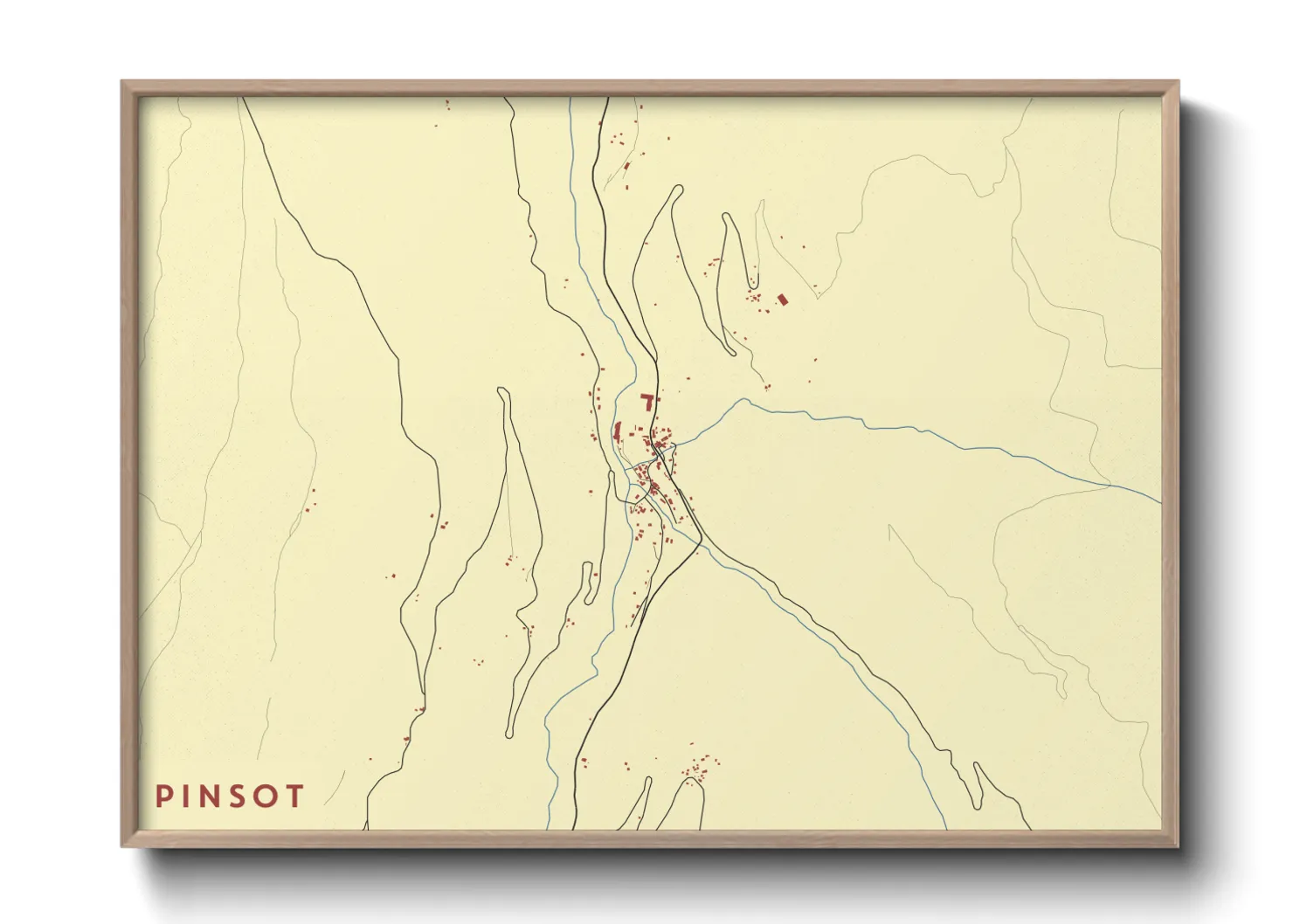 Une affiche de carte sur Pinsot