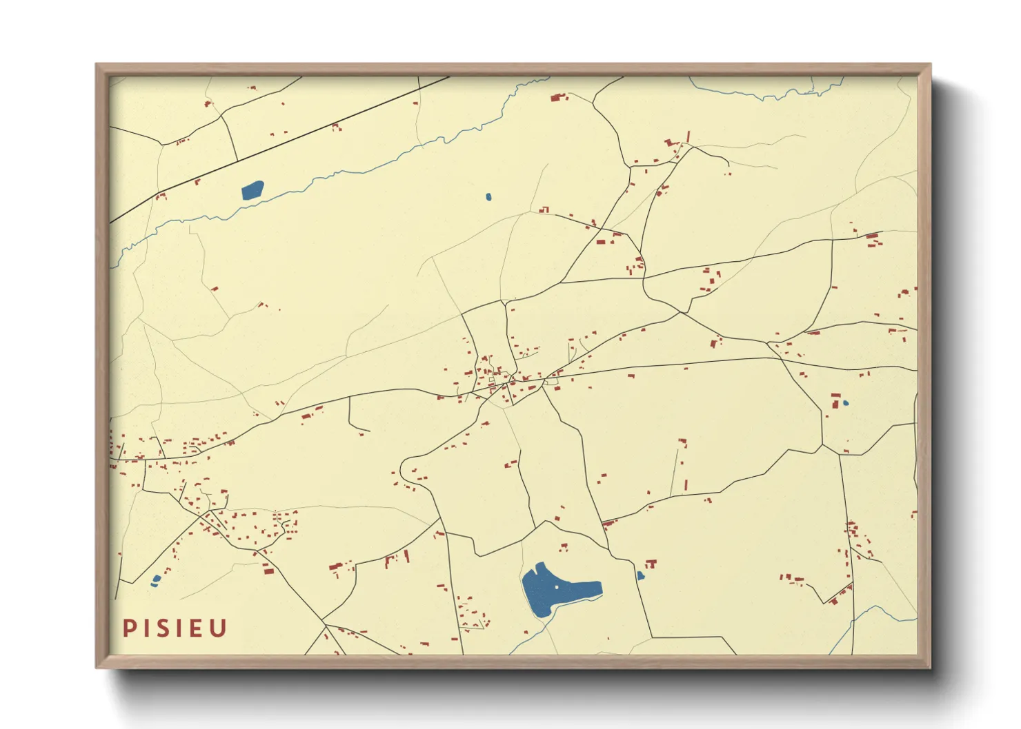 Une affiche de carte sur Pisieu