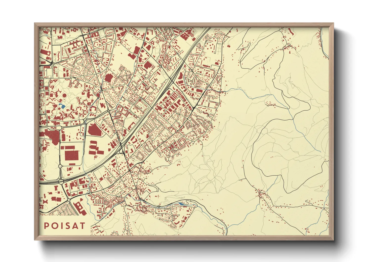 Une affiche de carte sur Poisat