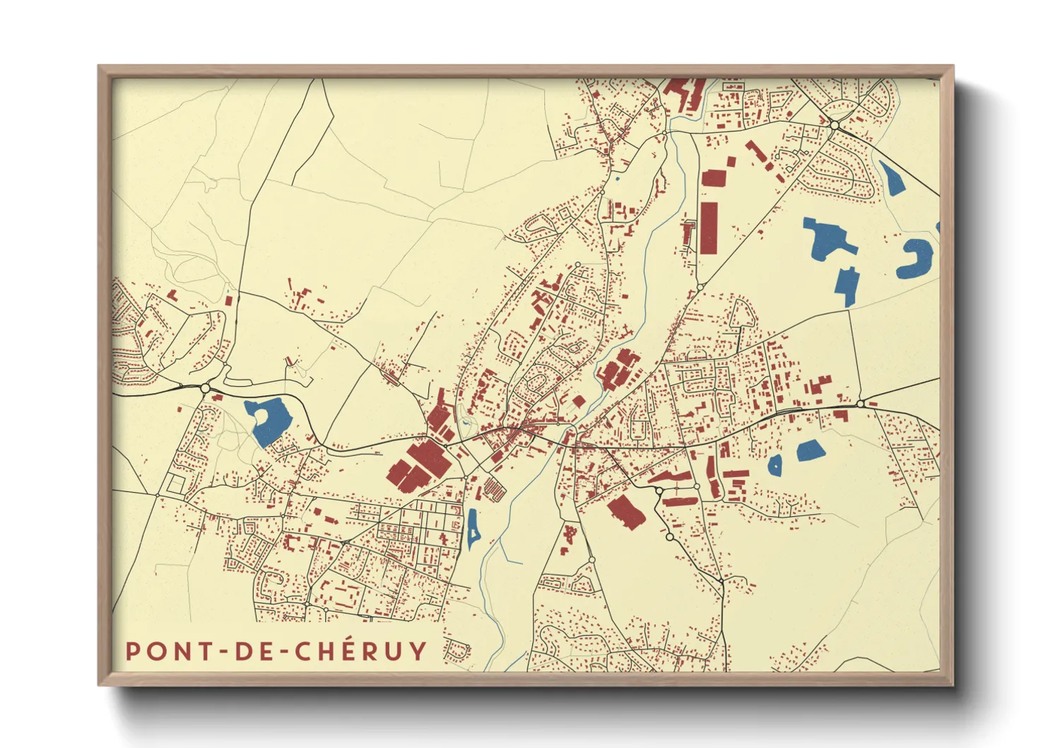 Une affiche de carte sur Pont-de-Chéruy