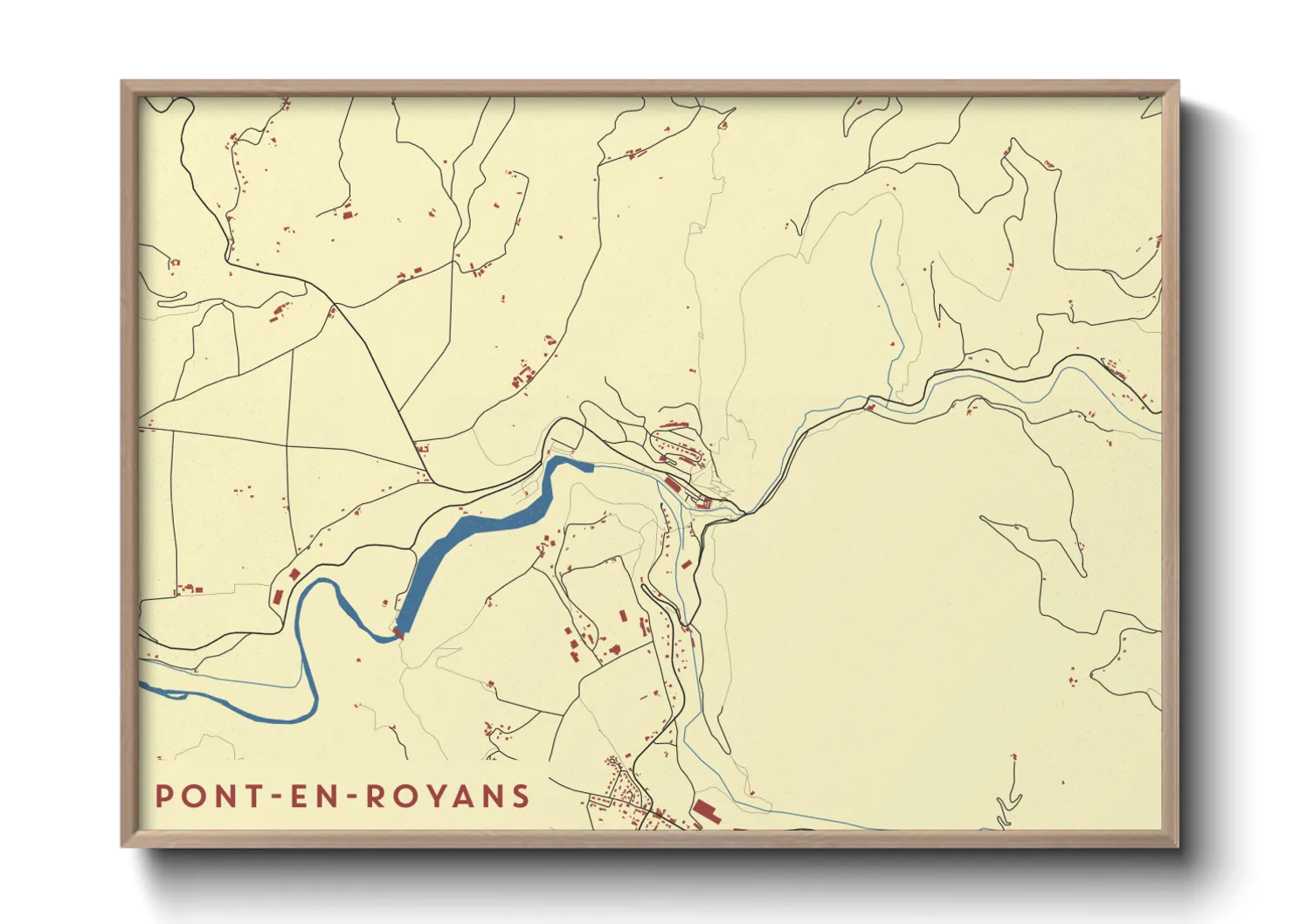 Une affiche de carte sur Pont-en-Royans