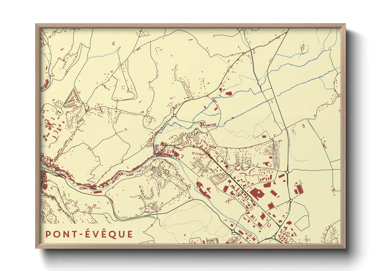 Une affiche de carte sur Pont-Évêque