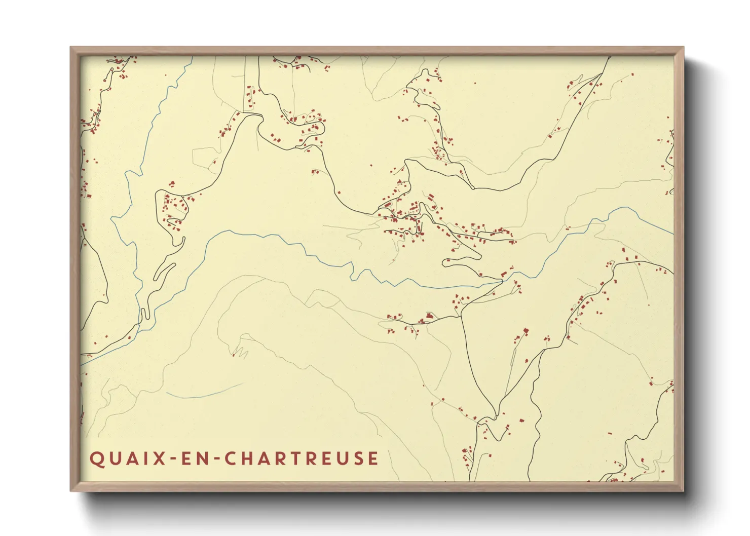 Une affiche de carte sur Quaix-en-Chartreuse