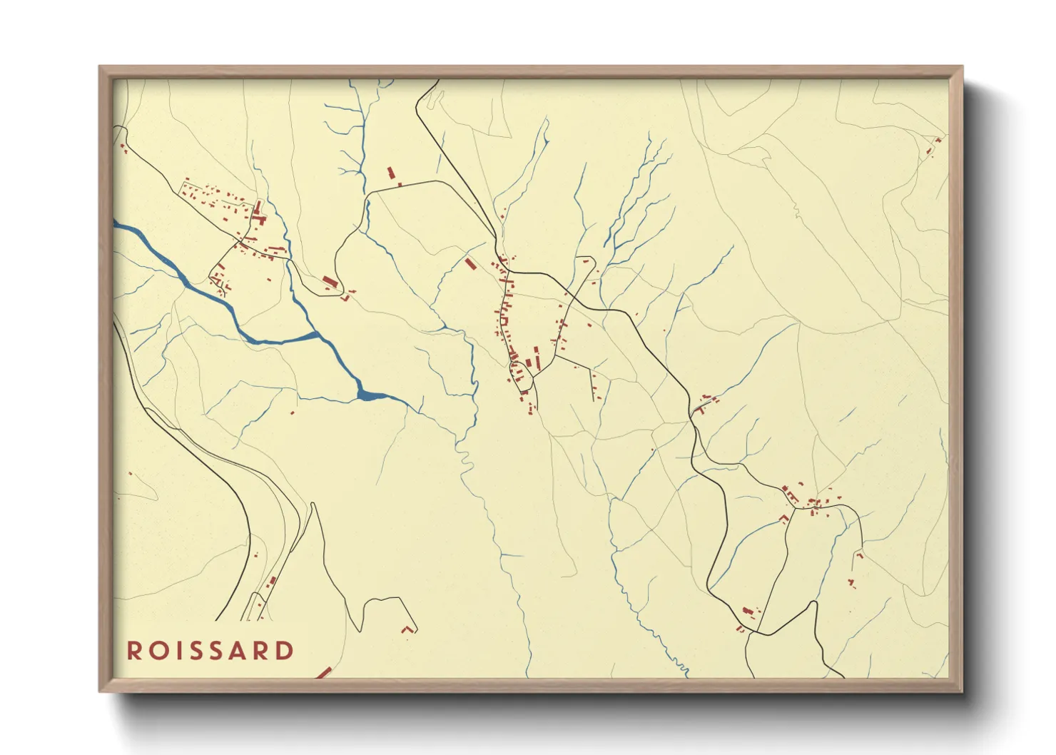 Une affiche de carte sur Roissard