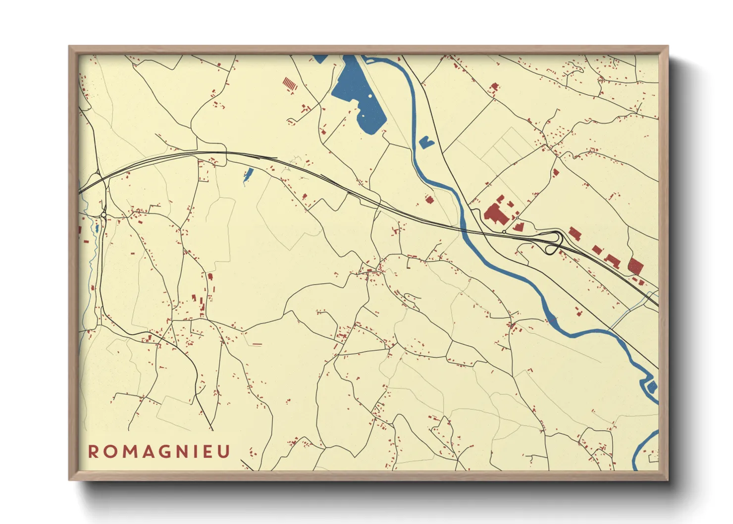 Une affiche de carte sur Romagnieu
