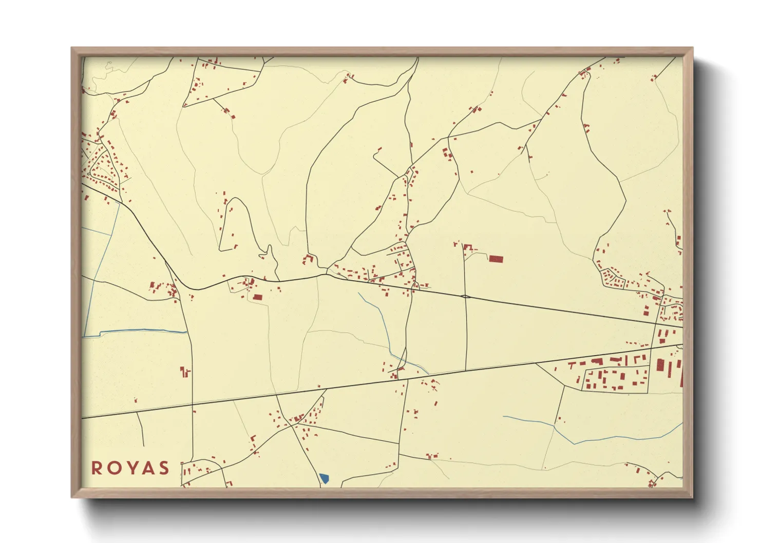 Une affiche de carte sur Royas