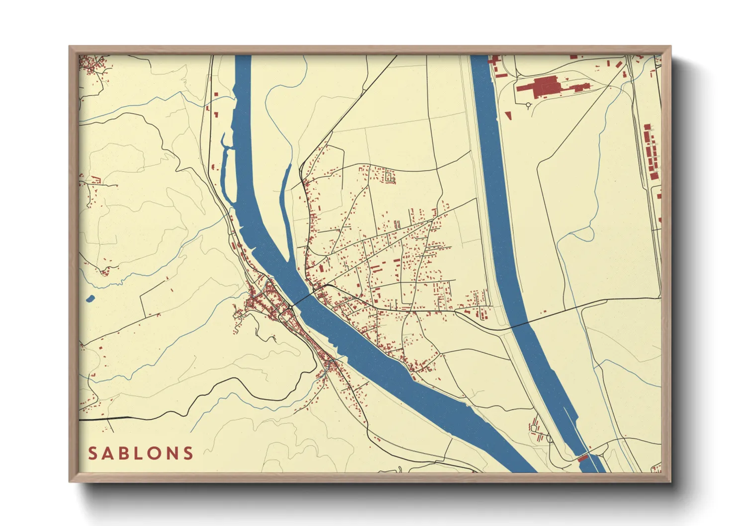 Une affiche de carte sur Sablons