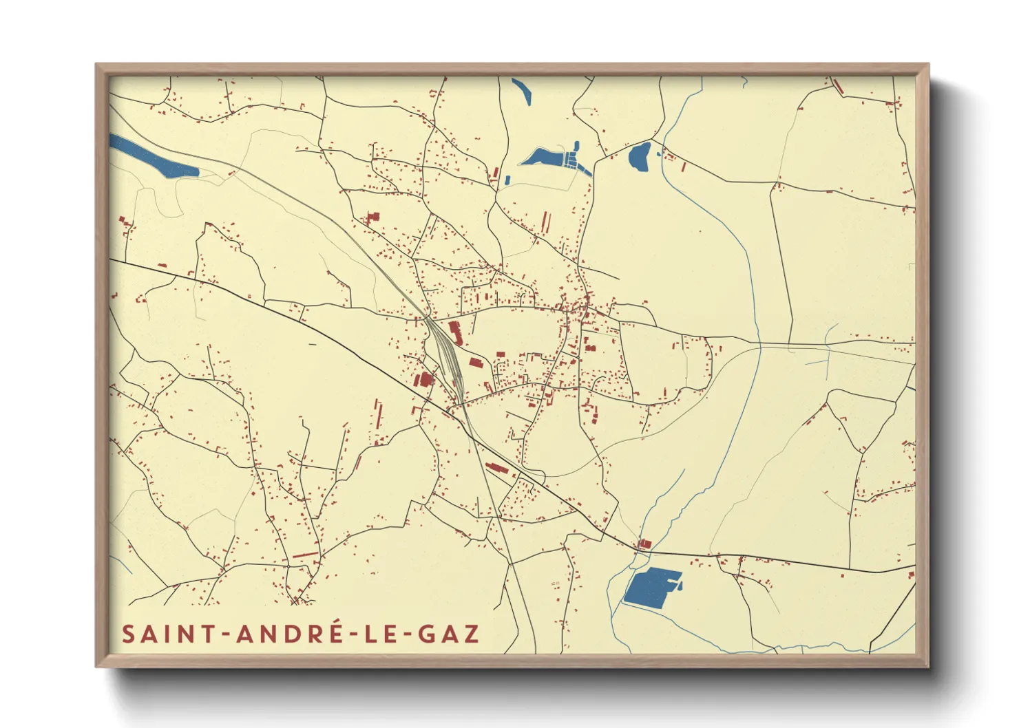 Une affiche de carte sur Saint-André-le-Gaz