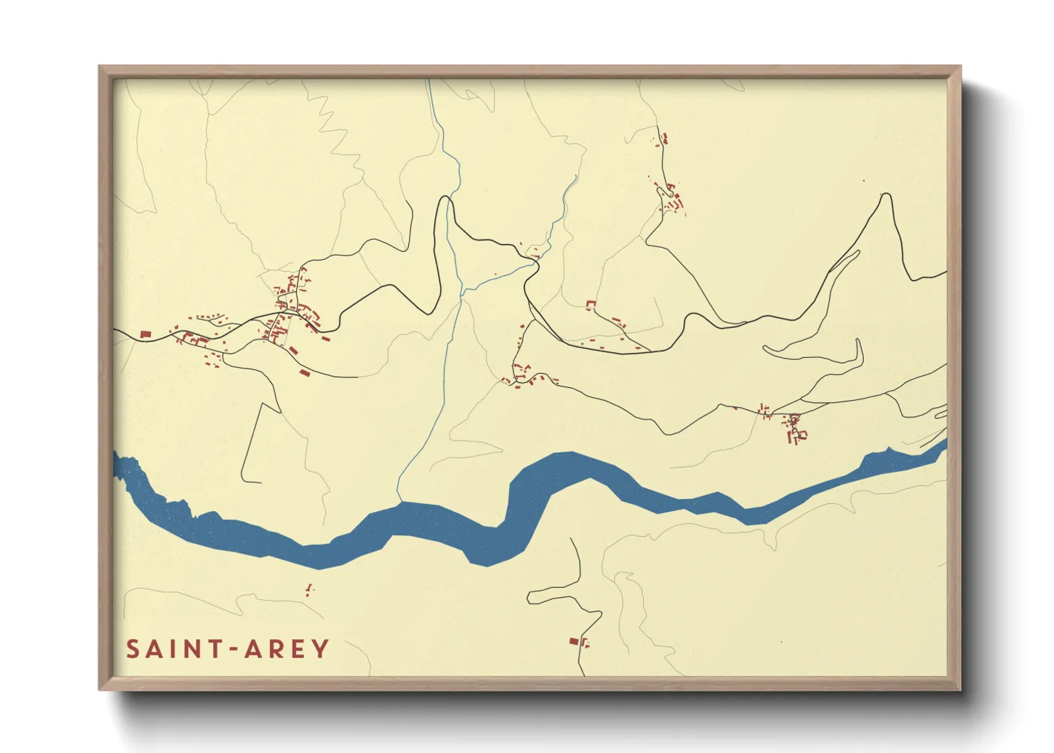 Une affiche de carte sur Saint-Arey