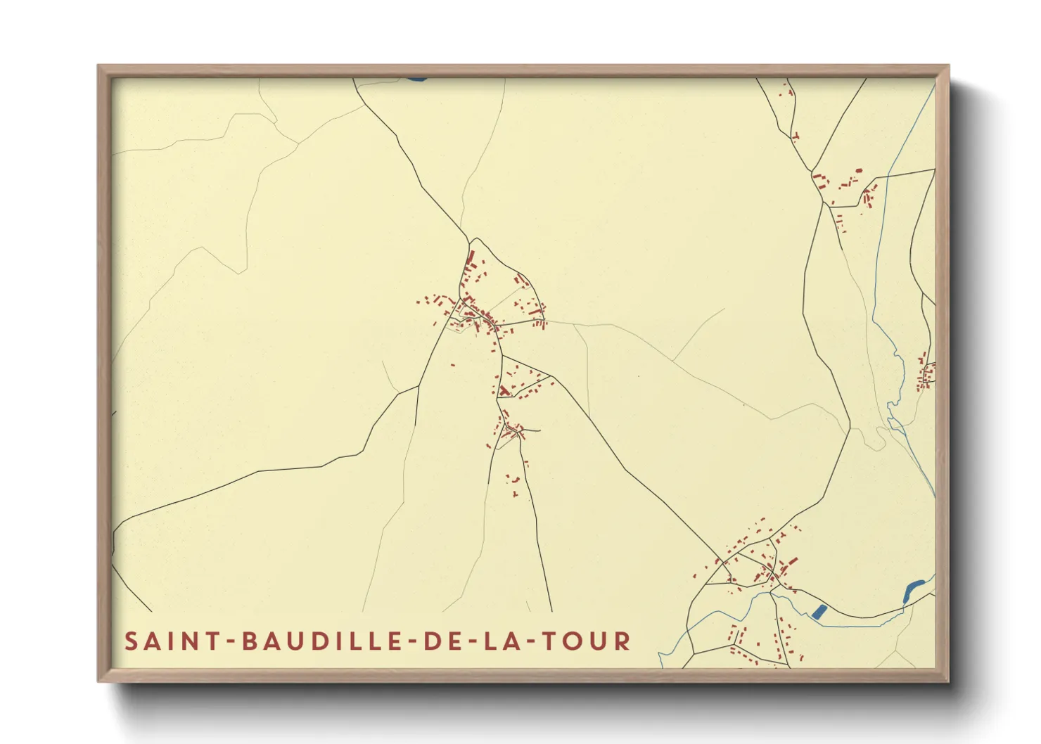 Une affiche de carte sur Saint-Baudille-de-la-Tour