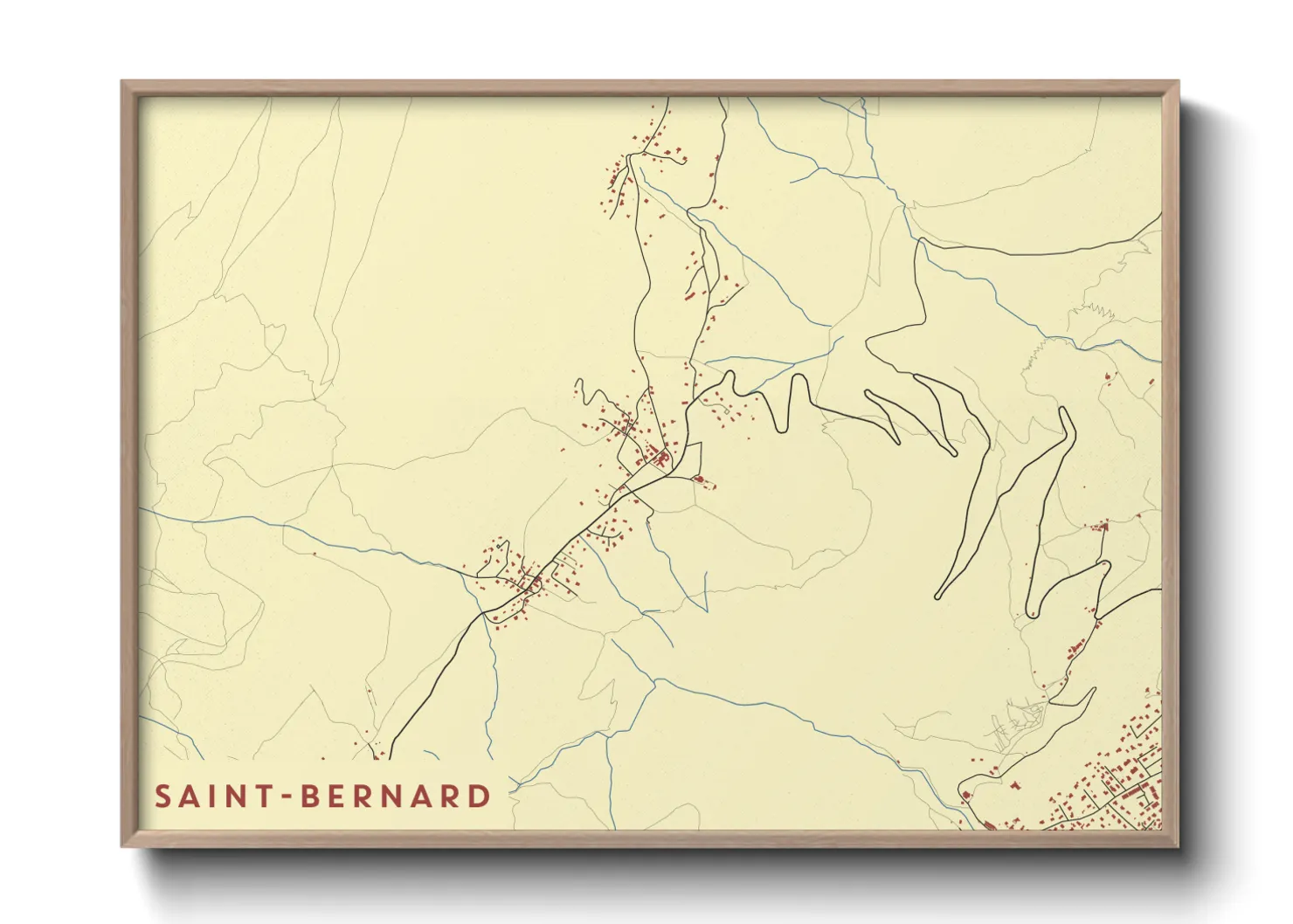 Une affiche de carte sur Saint-Bernard