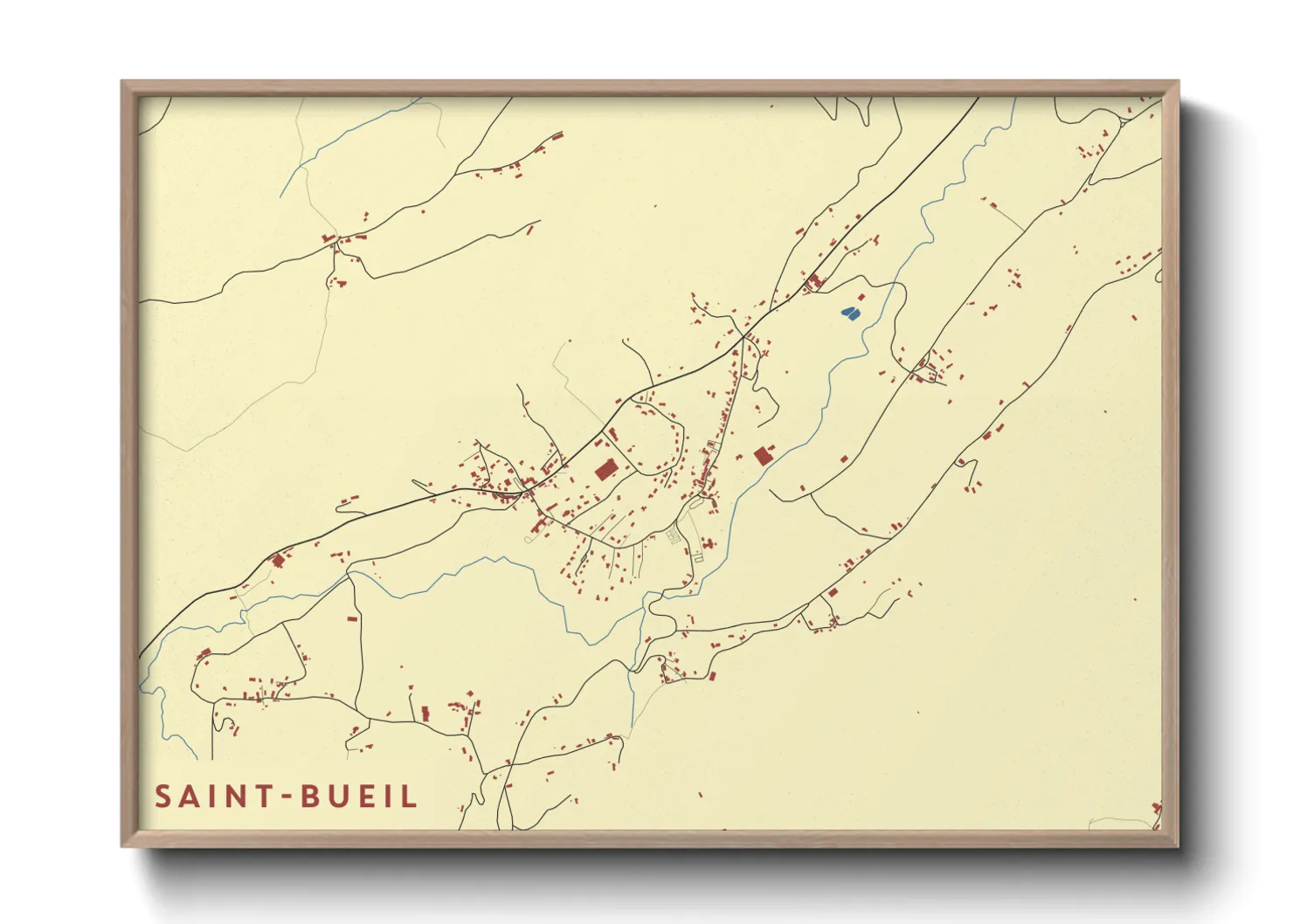 Une affiche de carte sur Saint-Bueil