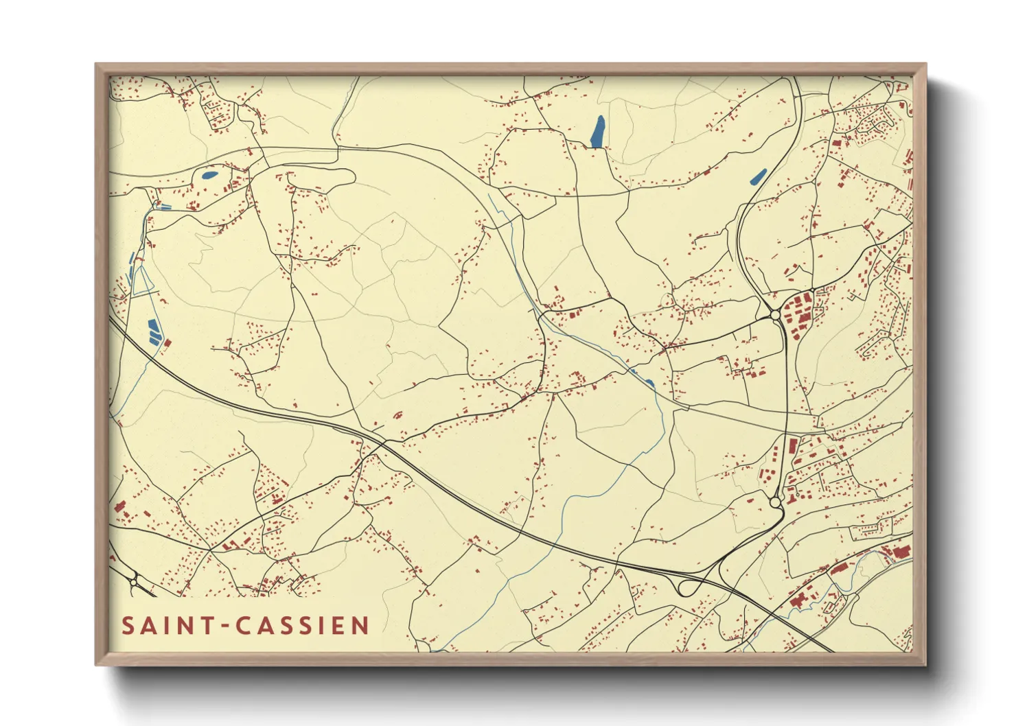 Une affiche de carte sur Saint-Cassien