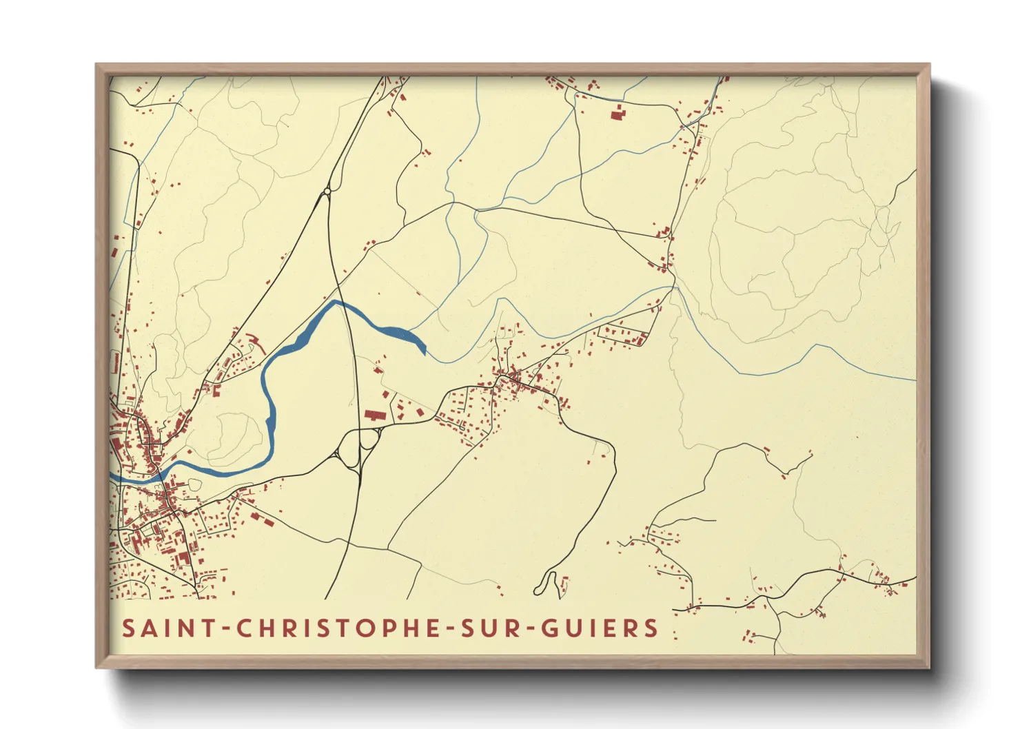 Une affiche de carte sur Saint-Christophe-sur-Guiers