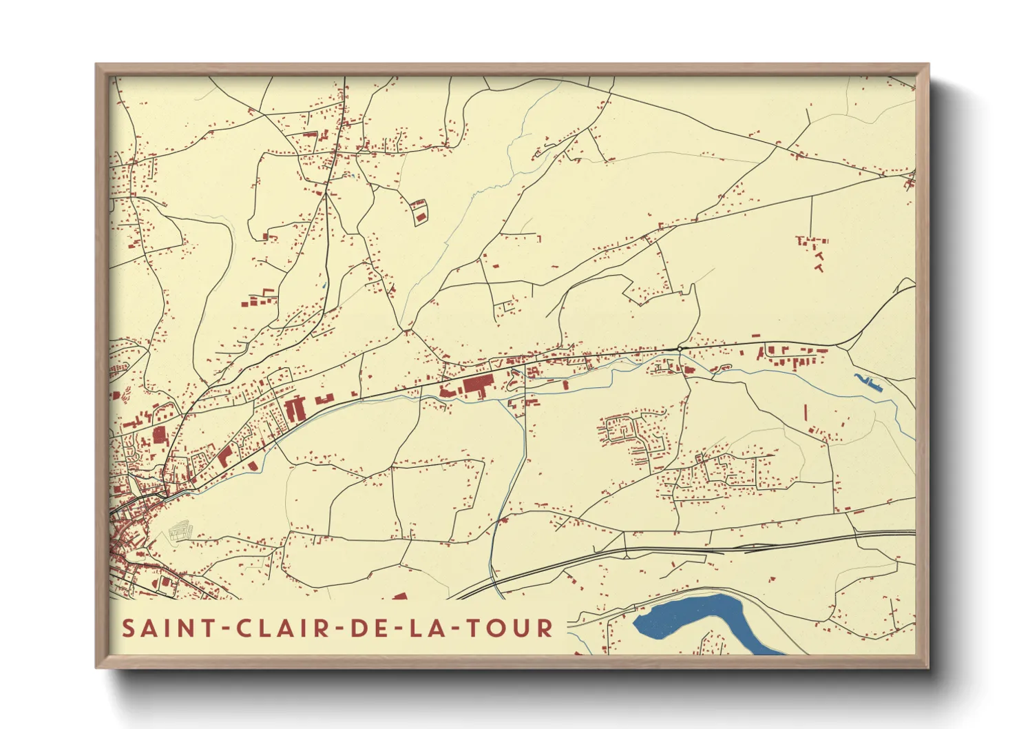 Une affiche de carte sur Saint-Clair-de-la-Tour
