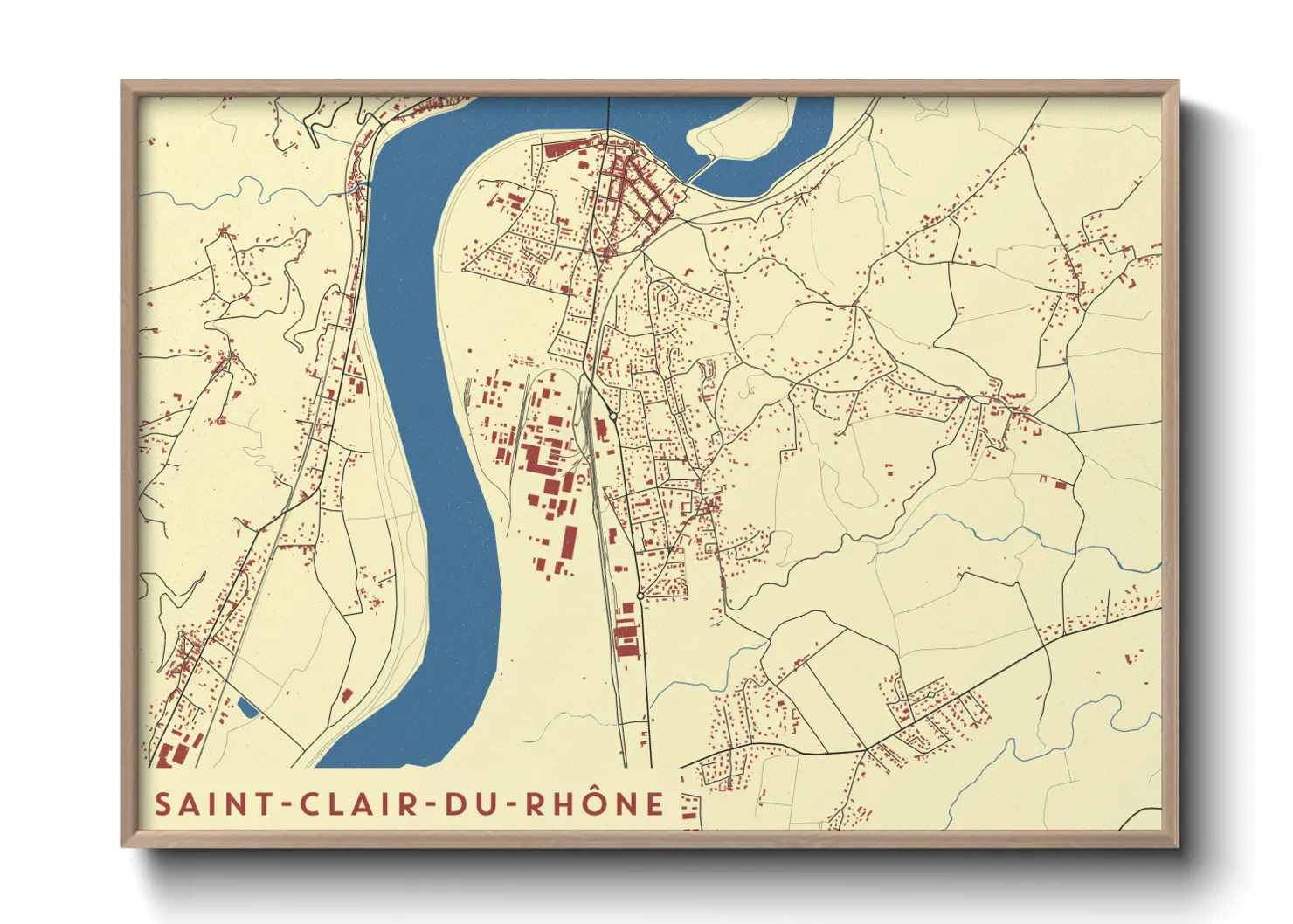 Une affiche de carte sur Saint-Clair-du-Rhône
