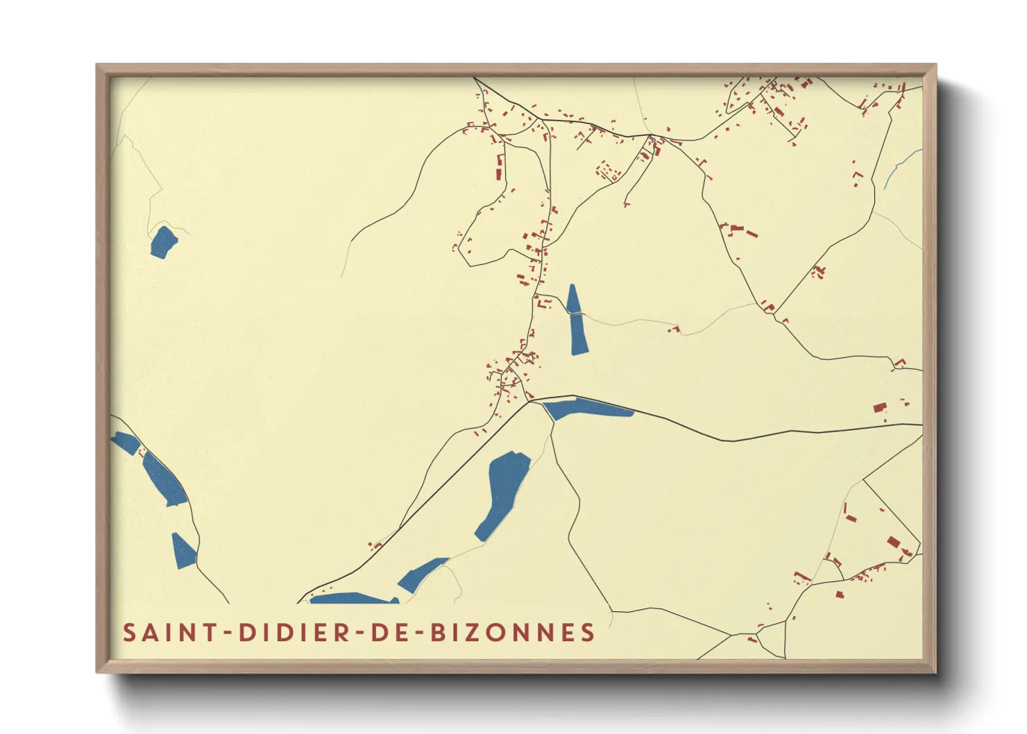Une affiche de carte sur Saint-Didier-de-Bizonnes