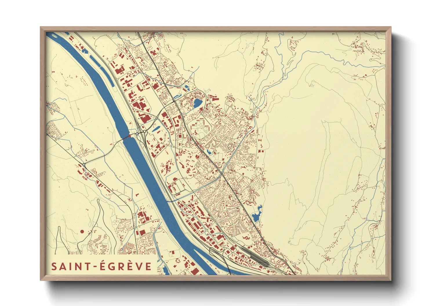 Une affiche de carte sur Saint-Égrève
