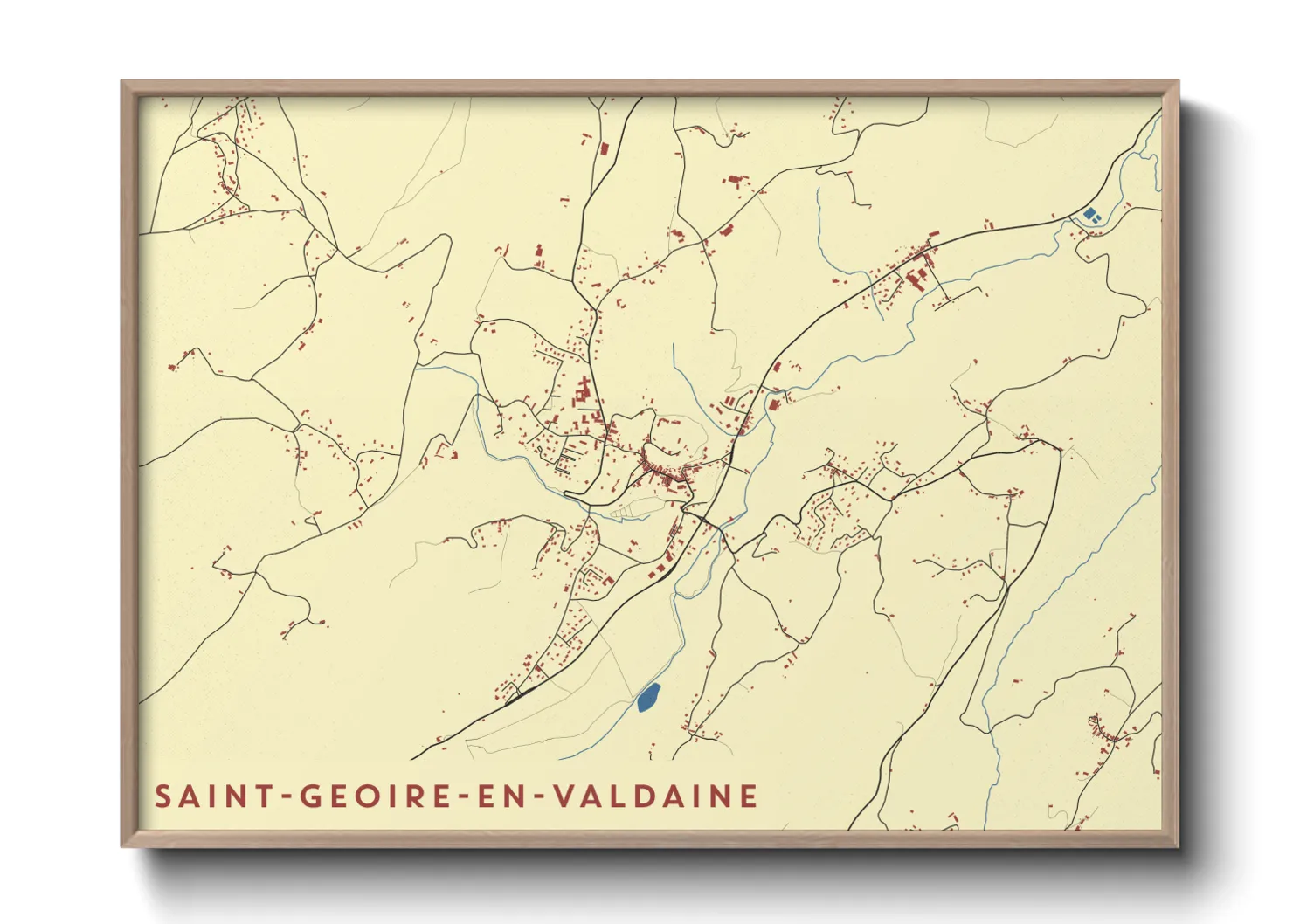 Une affiche de carte sur Saint-Geoire-en-Valdaine