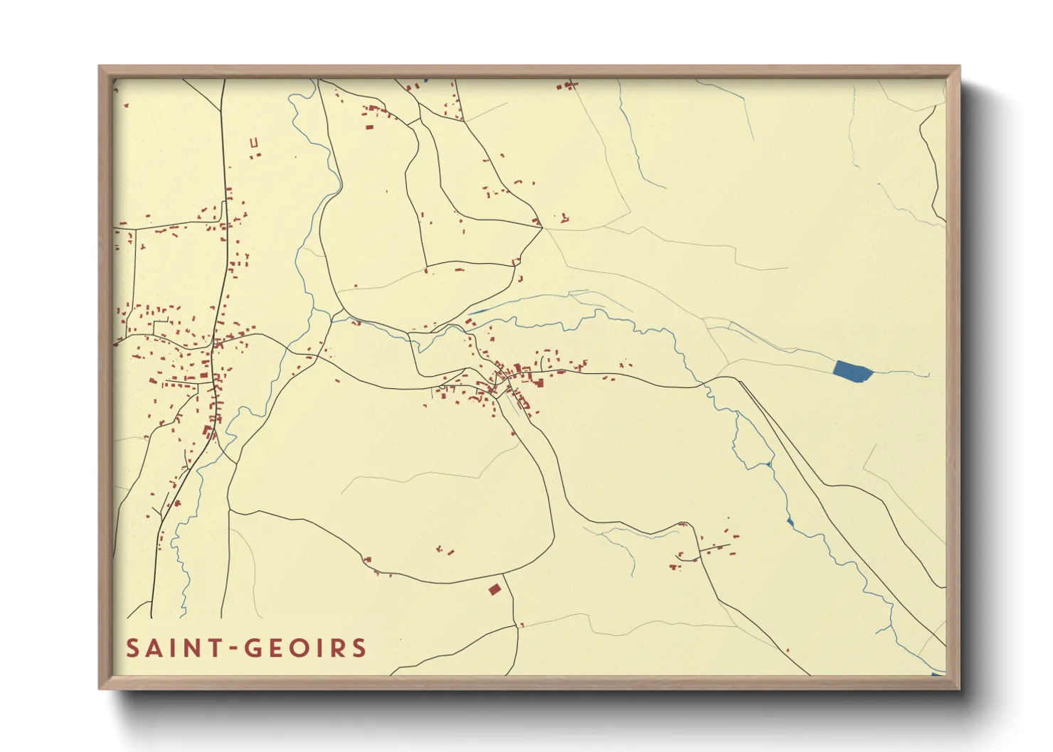 Une affiche de carte sur Saint-Geoirs