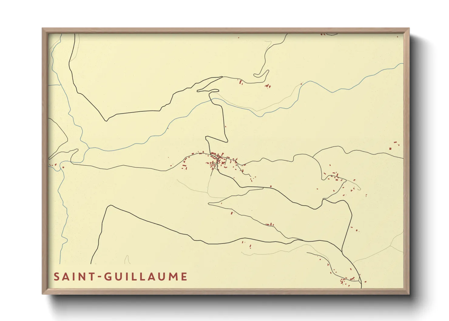 Une affiche de carte sur Saint-Guillaume