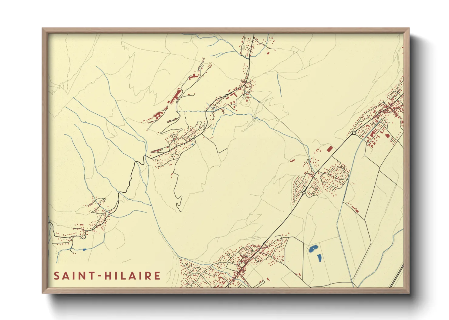 Une affiche de carte sur Saint-Hilaire