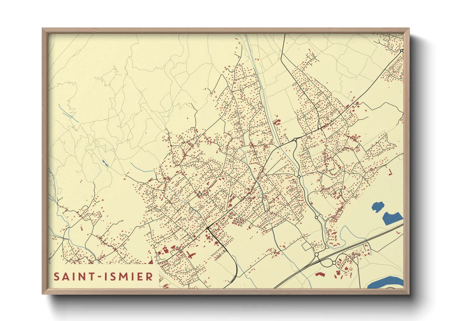 Une affiche de carte sur Saint-Ismier