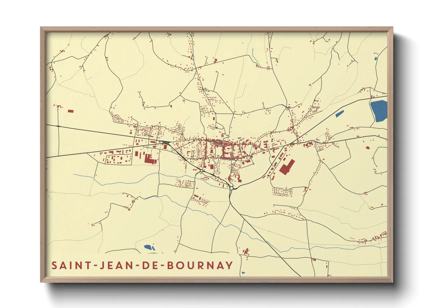 Une affiche de carte sur Saint-Jean-de-Bournay